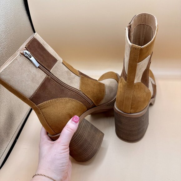 Universal Thread Patchwork Ankle Boots - Brown and Tan - Picture 8 of 8